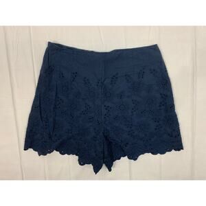 Draper James RSVP Side Zip Eyelet Lace Shorts Navy Size 12 Feminine Coquette